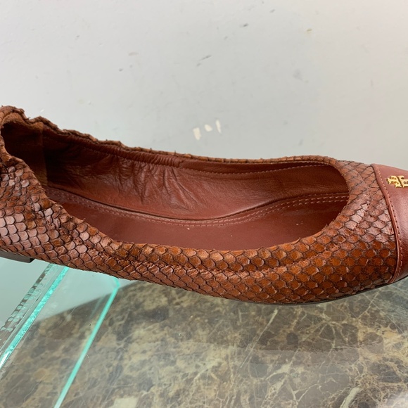 Tory Burch Brown Leather Casual Ballet Flats 7M - Picture 1 of 8